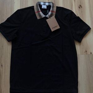 Burberry Polo with Black and Check Collar